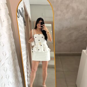 Conjunto Short Saia Poá
